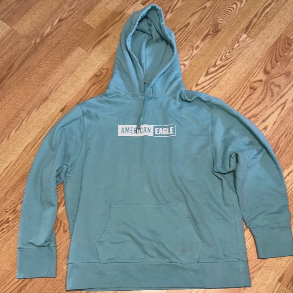 American Eagle Outfitters Men's Green Hoodie Sweater Size 2XL